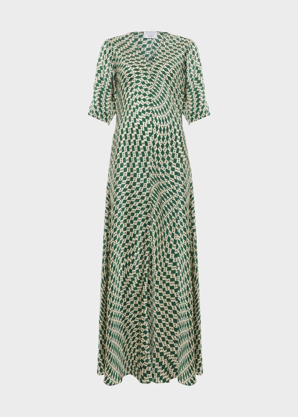 Parcevall Silk Dress, Green Cream, hi-res