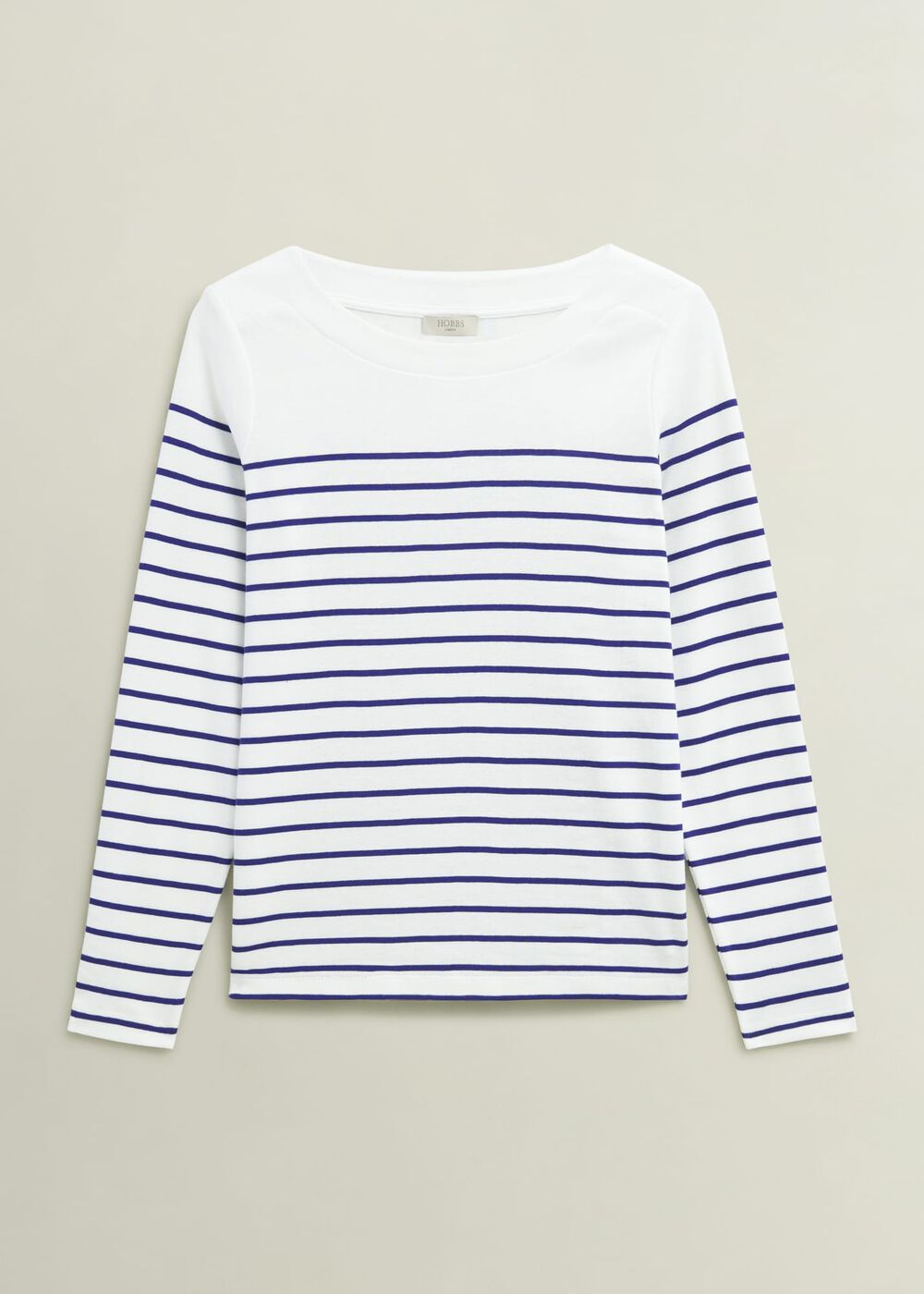 Constance Cotton Striped Top, White Blue, hi-res