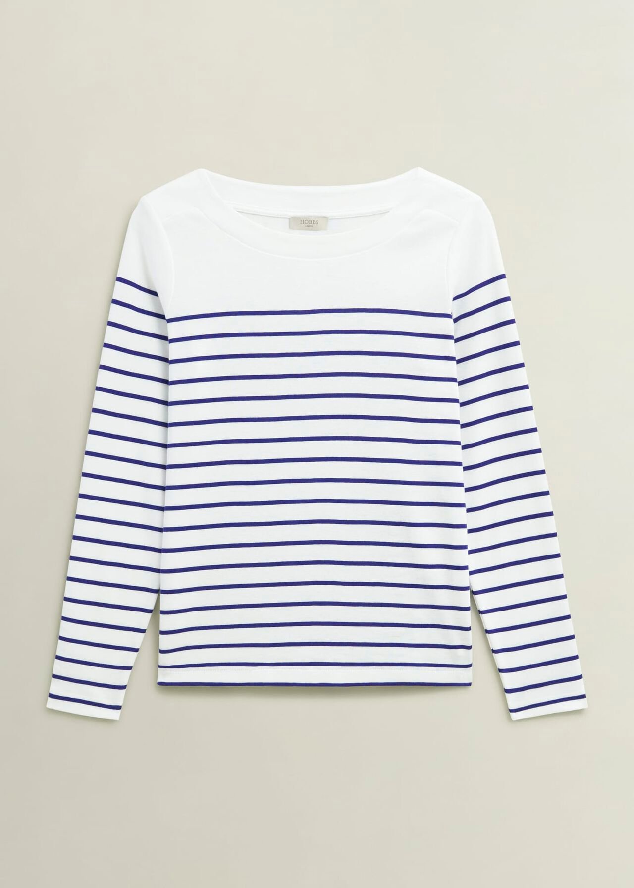 Constance Cotton Striped Top, White Blue, hi-res