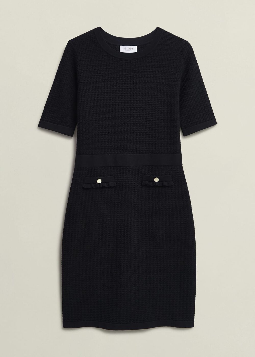 Petra Knitted Dress, Hobbs Black, hi-res