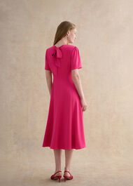 Camille Textured Satin Dress, Bright Pink, hi-res
