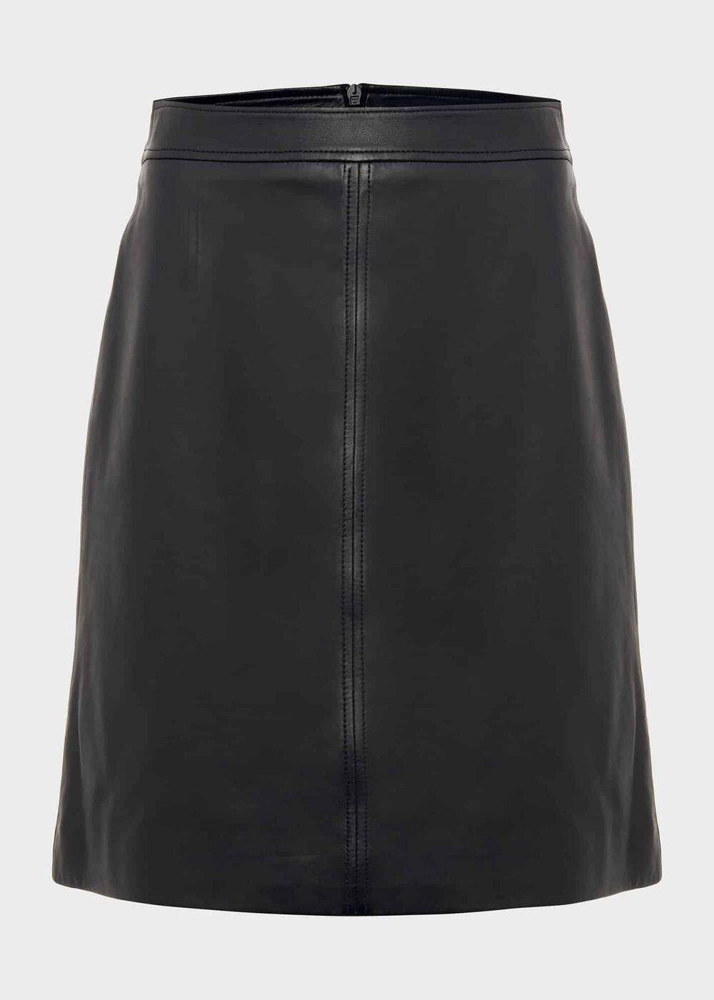 Annalise A Line Leather Skirt, Black, hi-res