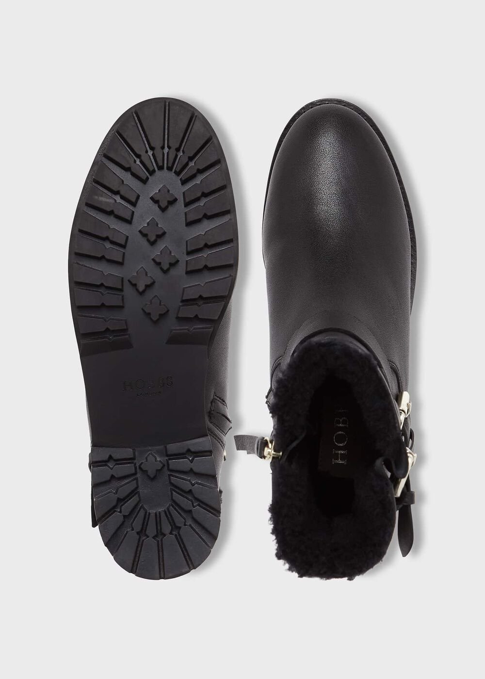 Philippa Leather Ankle Boots, Black, hi-res