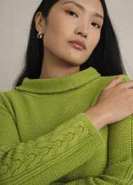 Camilla Cotton Sweater, Pear Green, hi-res