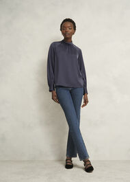 Tara Blouse, Deep Slate Blue, hi-res