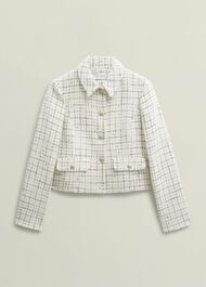 Jessie Cotton Blend Jacket, Ivory Navy, hi-res