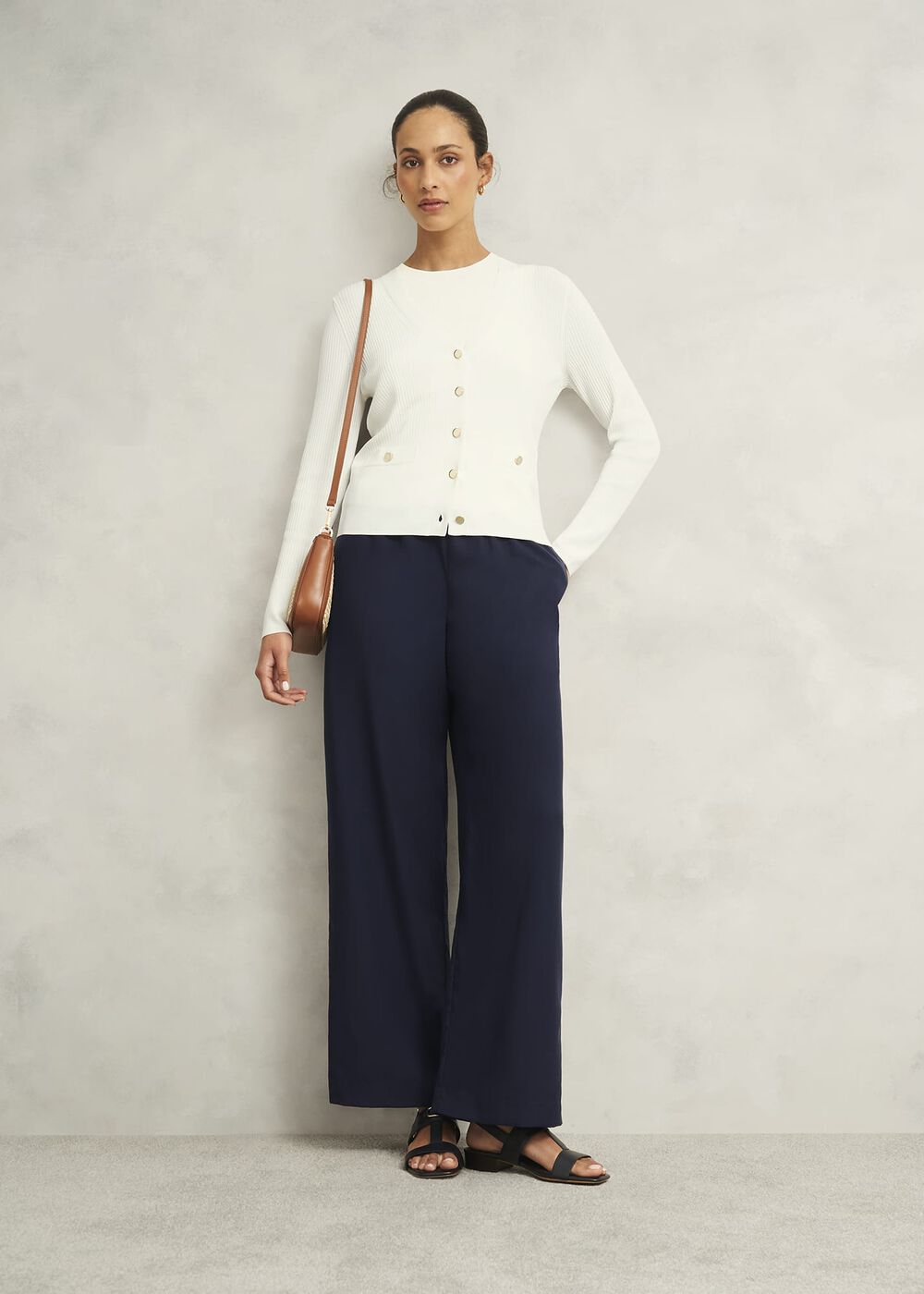 Aubrey Knitted Cardigan, Hobbs Ivory, hi-res