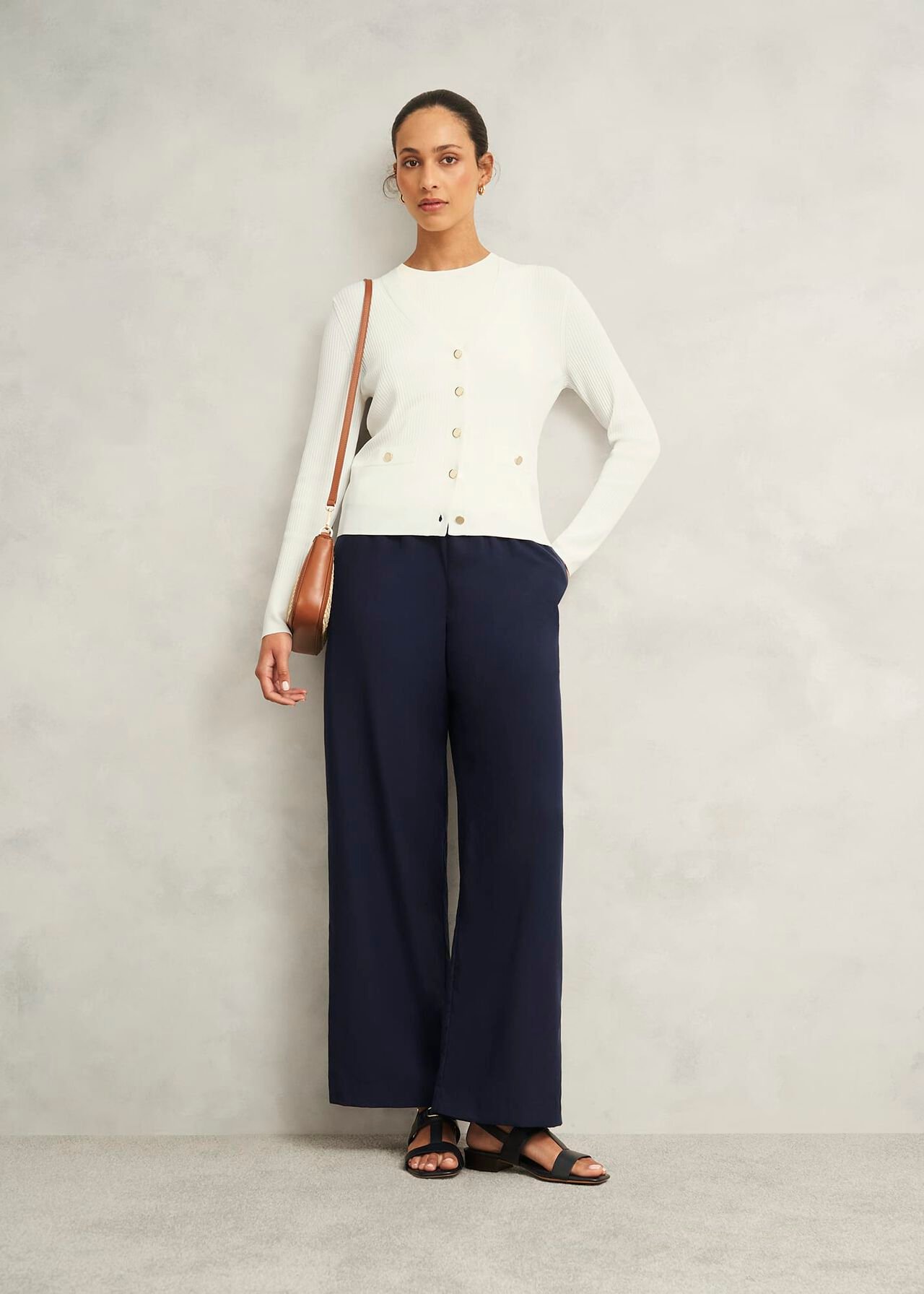 Aubrey Knitted Cardigan, Hobbs Ivory, hi-res
