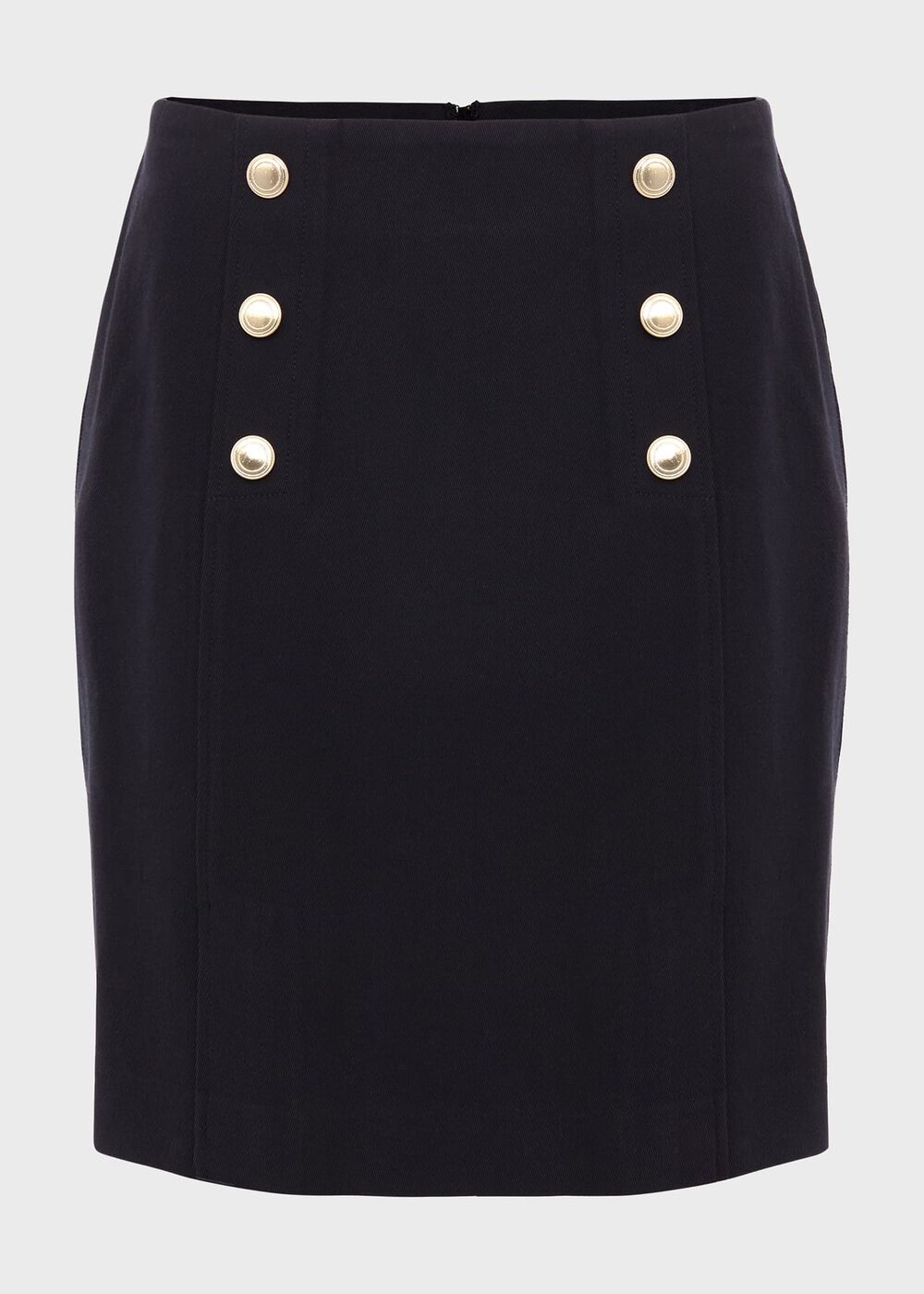 Hana Cotton Blend Skirt, Navy, hi-res