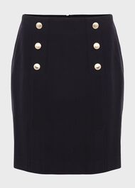 Hana Cotton Blend Skirt, Navy, hi-res