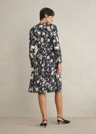 Petite Sabine Floral Tie Dress, Midnight Multi, hi-res