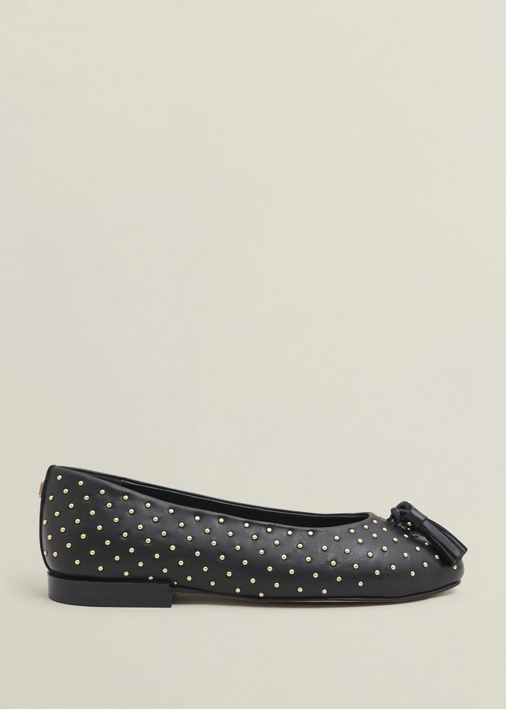Bingley Studded Flats, Black, hi-res