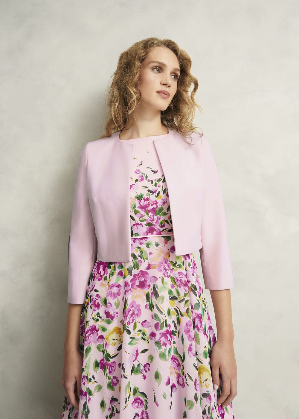Elize Crepe Jacket, Pale Pink, hi-res