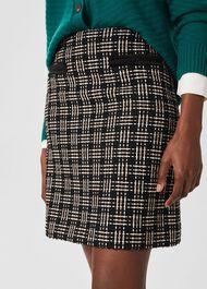 Alexis Tweed Aline Skirt, Black Ivory, hi-res
