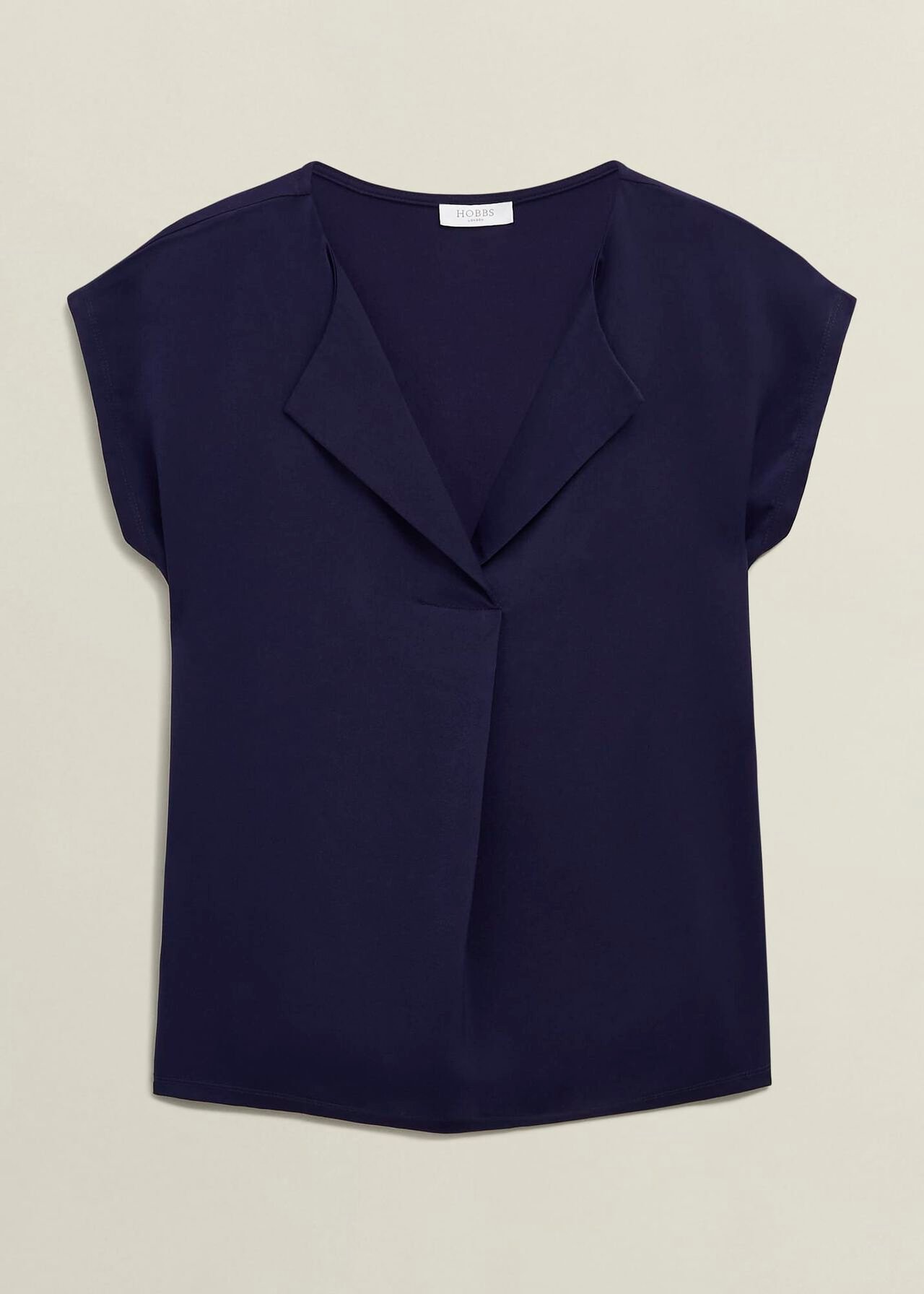 Sylvie Satin Front Top, True Navy, hi-res
