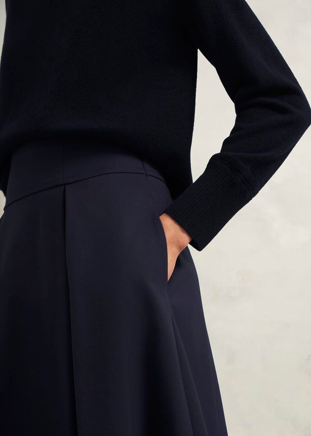 Berkeley Skirt With Wool, Navy, hi-res