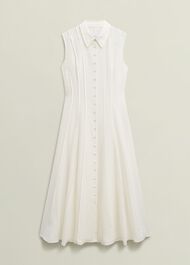 Burghley Seam Detail Shirt Dress, Ivory, hi-res