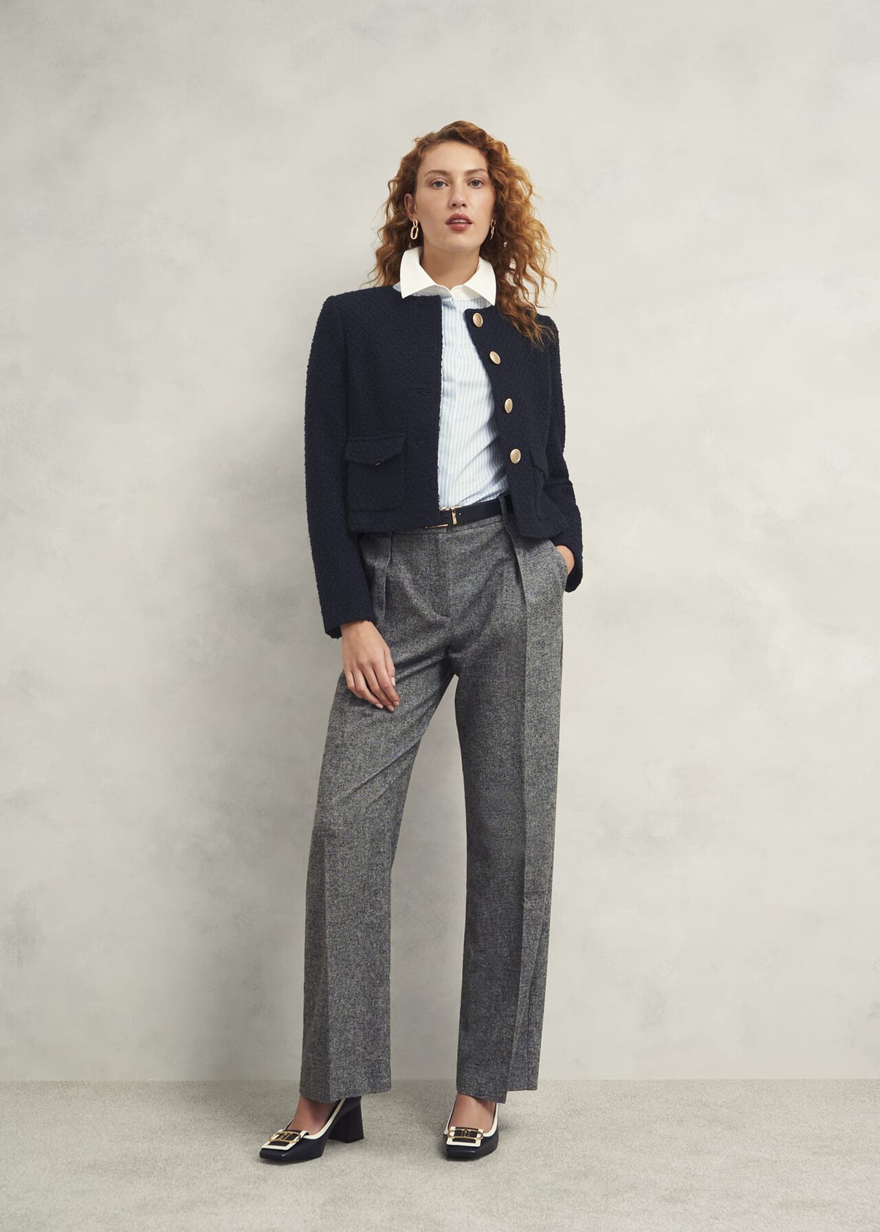 Marie Jacket With Wool, Navy, hi-res