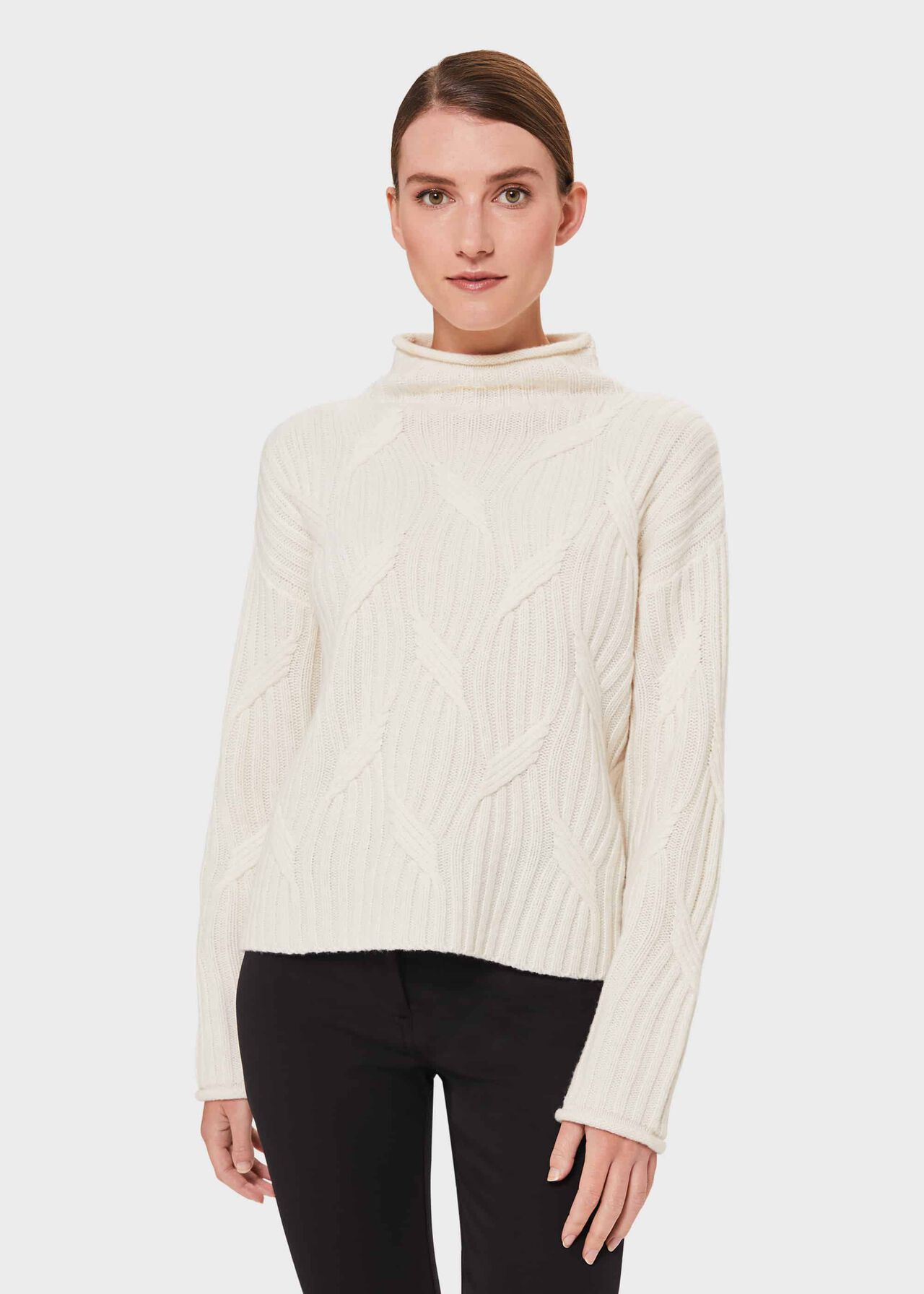 Malikah Wool Blend Cable Jumper Hobbs