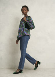 Edna Floral Top, Green Multi, hi-res