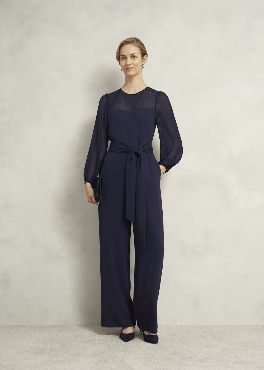 Anoushka Hot Fix Jumpsuit, Midnight Navy, hi-res