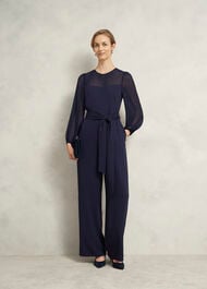 Anoushka Hot Fix Jumpsuit, Midnight Navy, hi-res