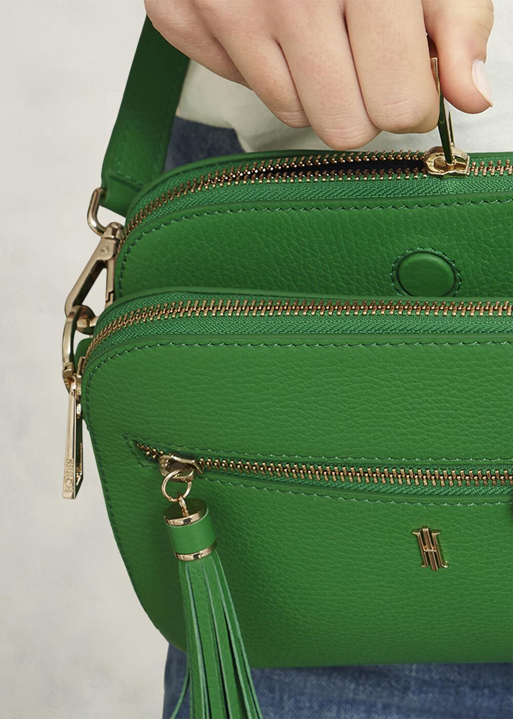 Carlton Leather Crossbody Bag, Laurel Green, hi-res
