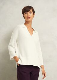 Madelyn Cotton Blend Jumper, Warm Ivory, hi-res