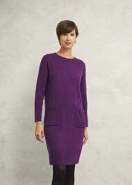 Devora Knitted Dress with Cashmere, Vibrant Purple, hi-res