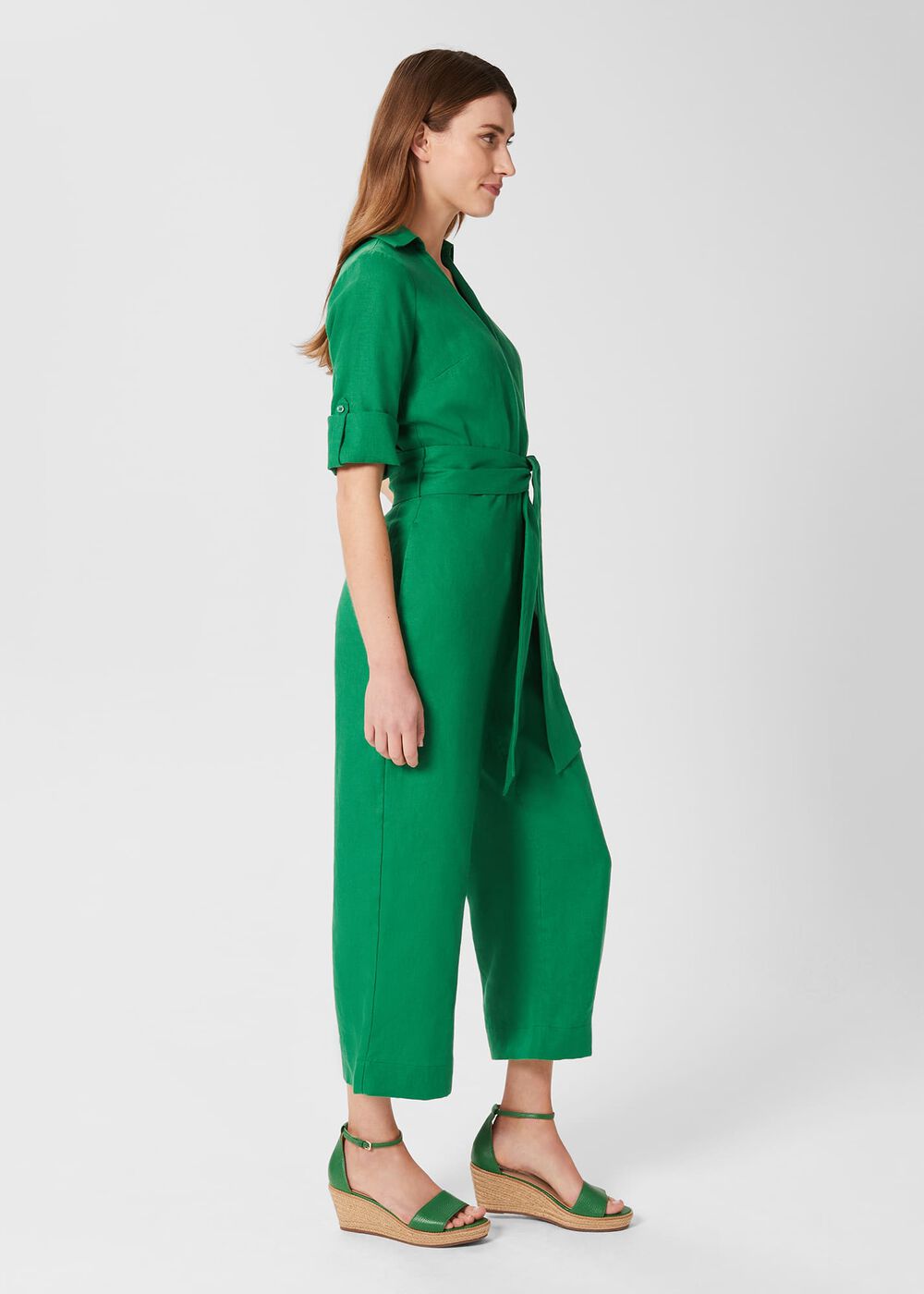 Tazmin Linen Jumpsuit , Amazon Green, hi-res