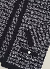 Monochrome Audra Boucle Knitted Jacket, Black Ivory, hi-res