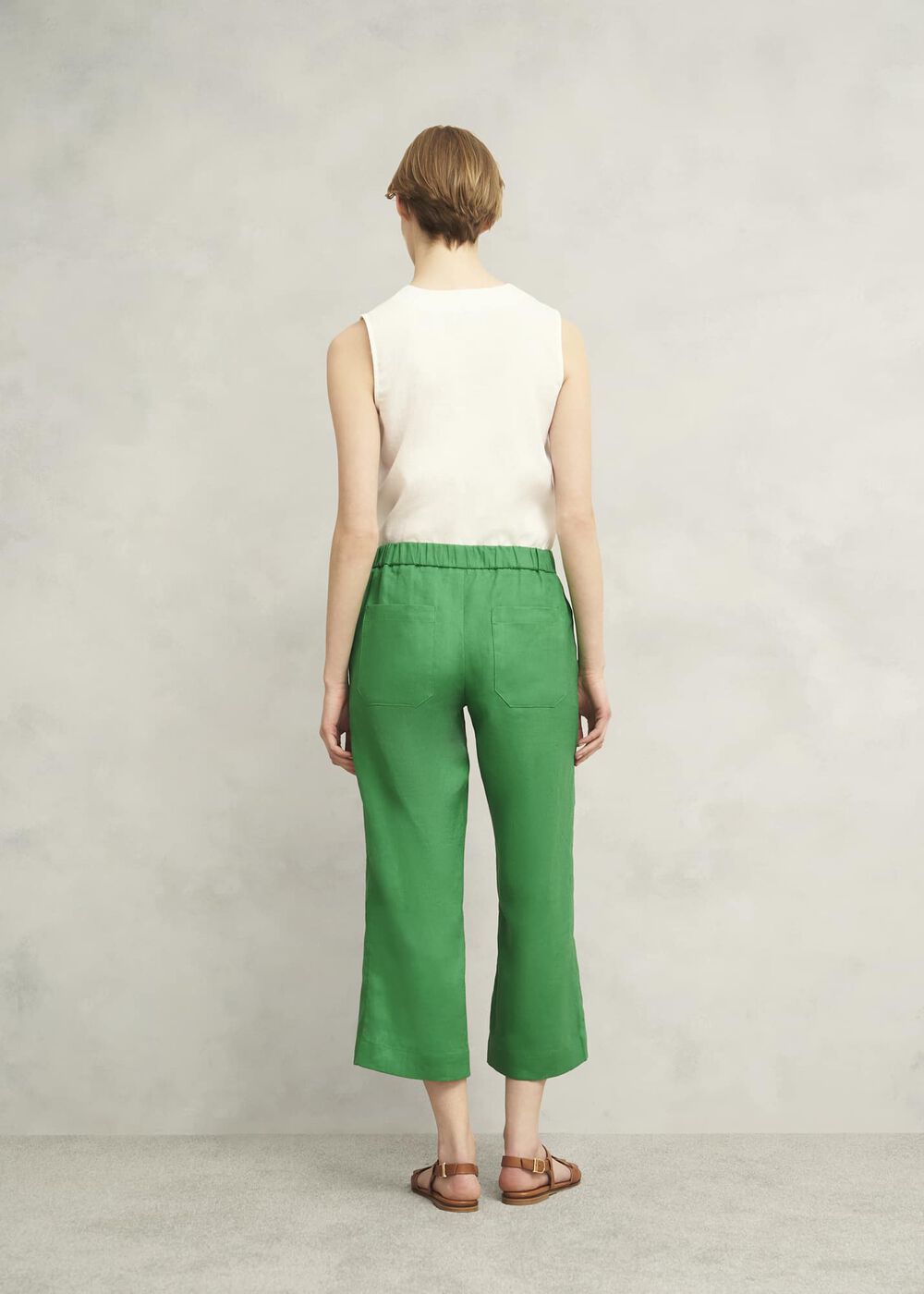 Lillie Linen Pants, Green, hi-res