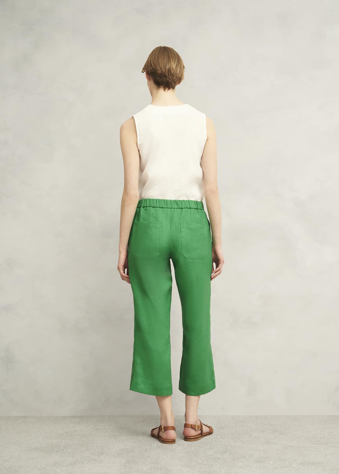 Lillie Linen Pants, Green, hi-res