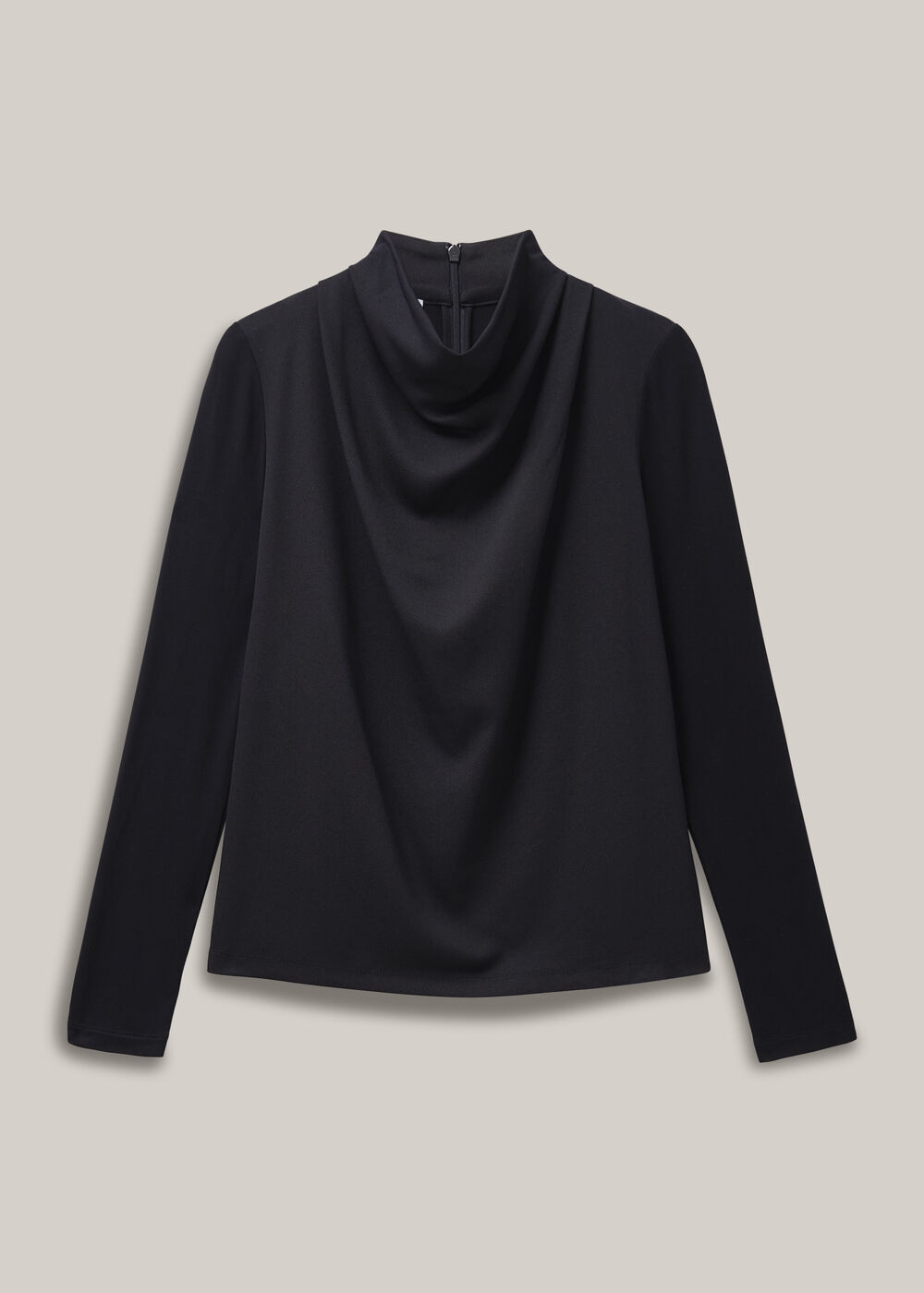 Arielle Cowl Neck Long Sleeve Blouse, Hobbs Navy, hi-res