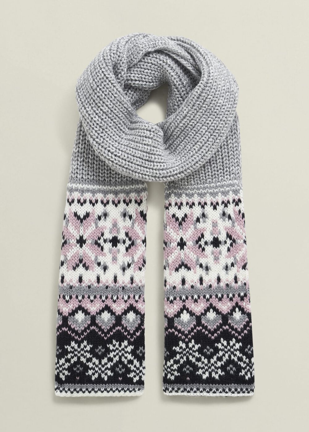 Deanna Fairisle Scarf, Grey Multi, hi-res