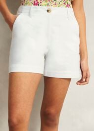 Reena Cotton Shorts, White, hi-res