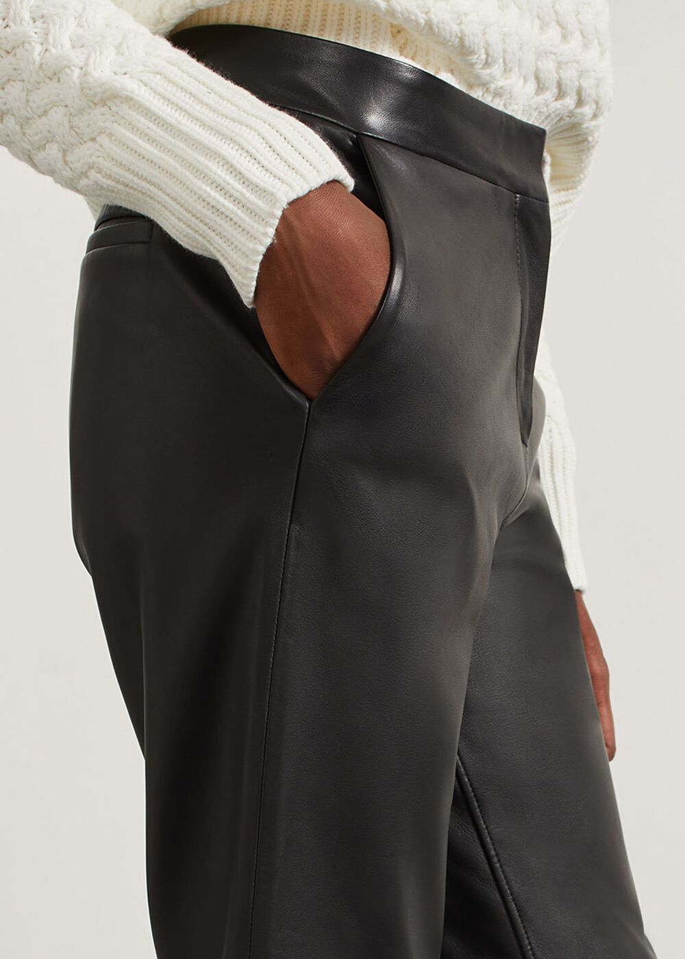 Kinsey Leather Pants, Black, hi-res