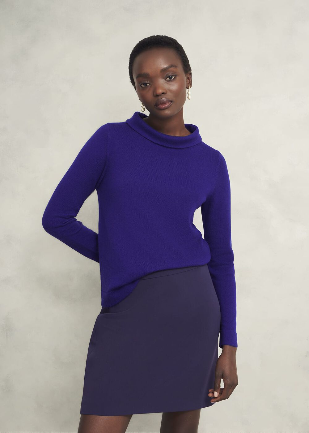 Audrey Wool Cashmere Jumper, Cobalt Blue, hi-res