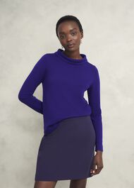 Audrey Wool Cashmere Jumper, Cobalt Blue, hi-res