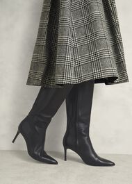 Aliya Leather Knee Boots, Black, hi-res