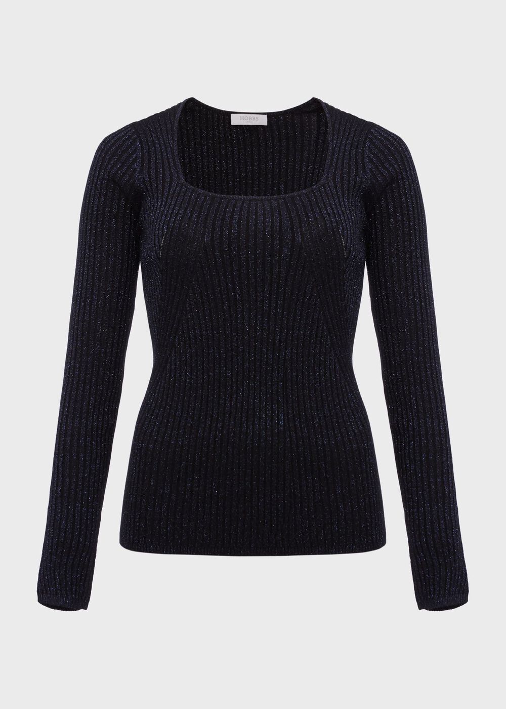 Mariella Square Neck Sweater, Black, hi-res
