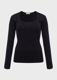Mariella Square Neck Sweater, Black, hi-res