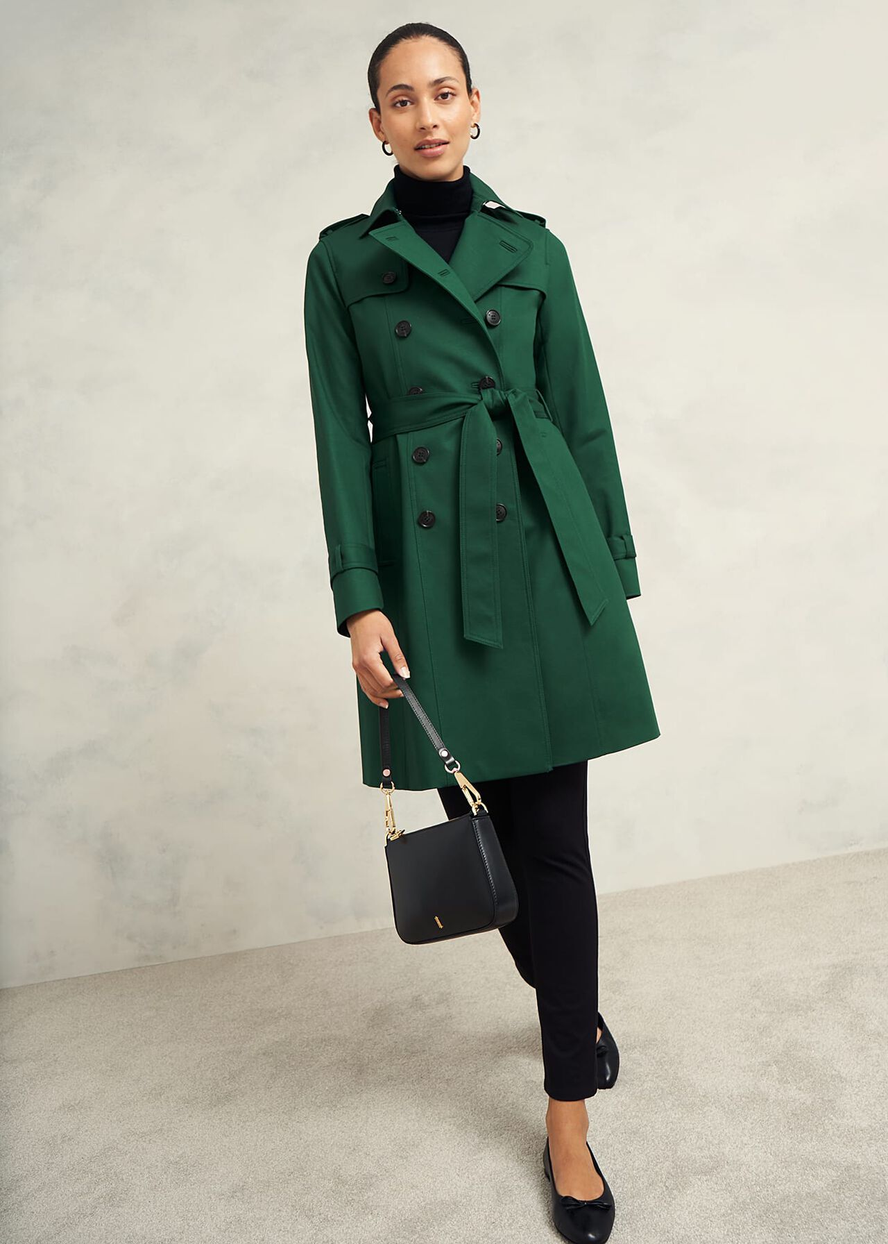 Saskia Shower Resistant Trench Coat, Bay Green, hi-res