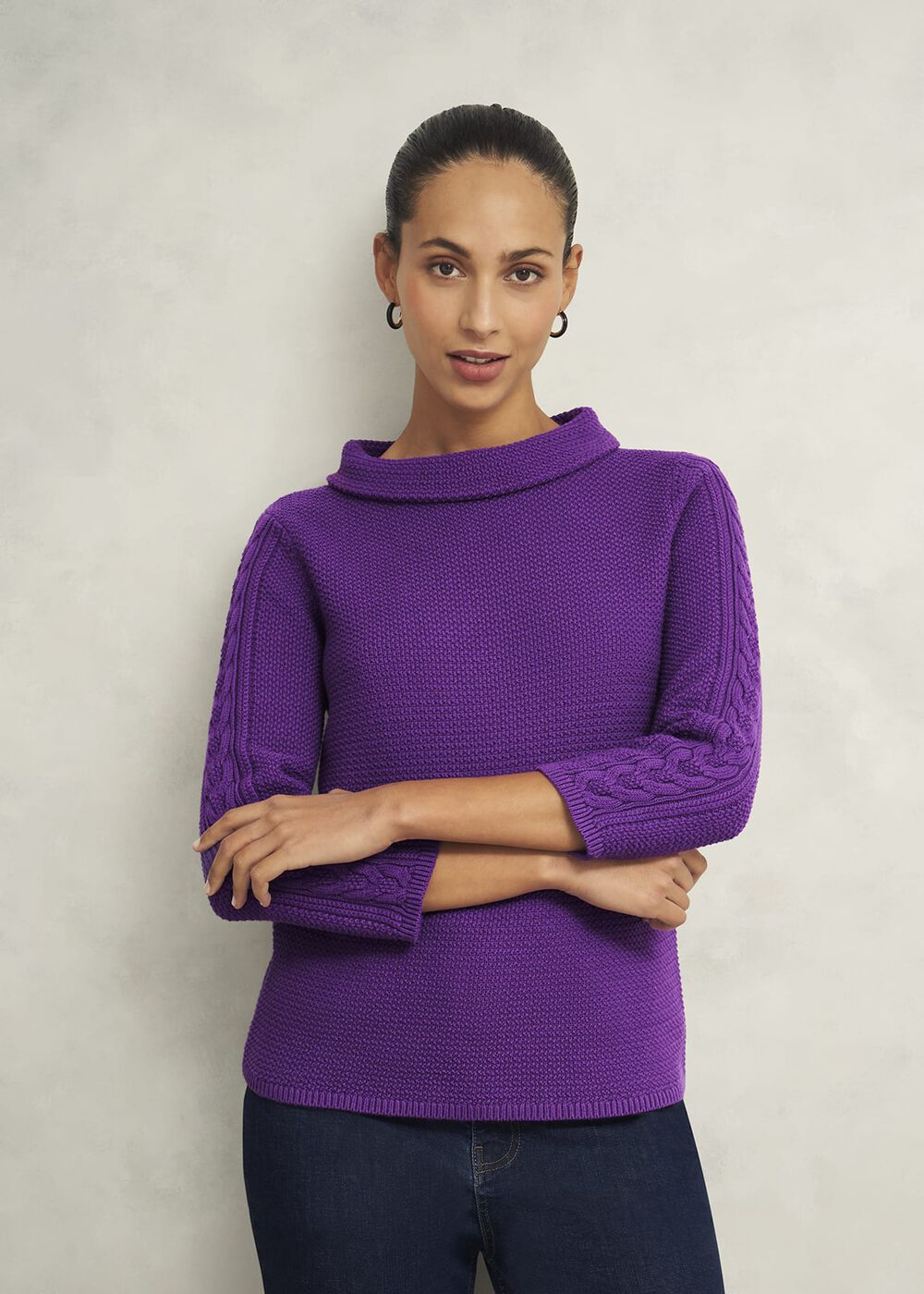 Camilla Cotton Sweater, Amaranth Purple, hi-res