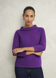 Camilla Cotton Sweater, Amaranth Purple, hi-res