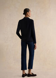 Arielle Cowl Neck Long Sleeve Blouse, Hobbs Navy, hi-res