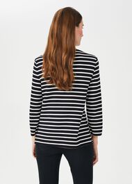 Alma Stripe Top, Navy Ivory, hi-res
