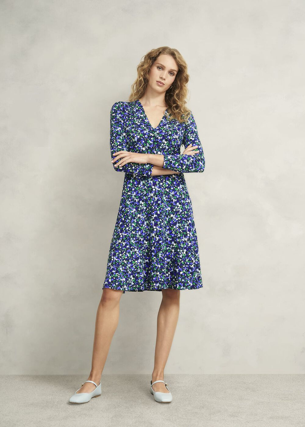 Demi Jersey Dress, Green Multi, hi-res