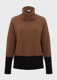 Melodie Merino Wool Sweater, Toffee Black, hi-res