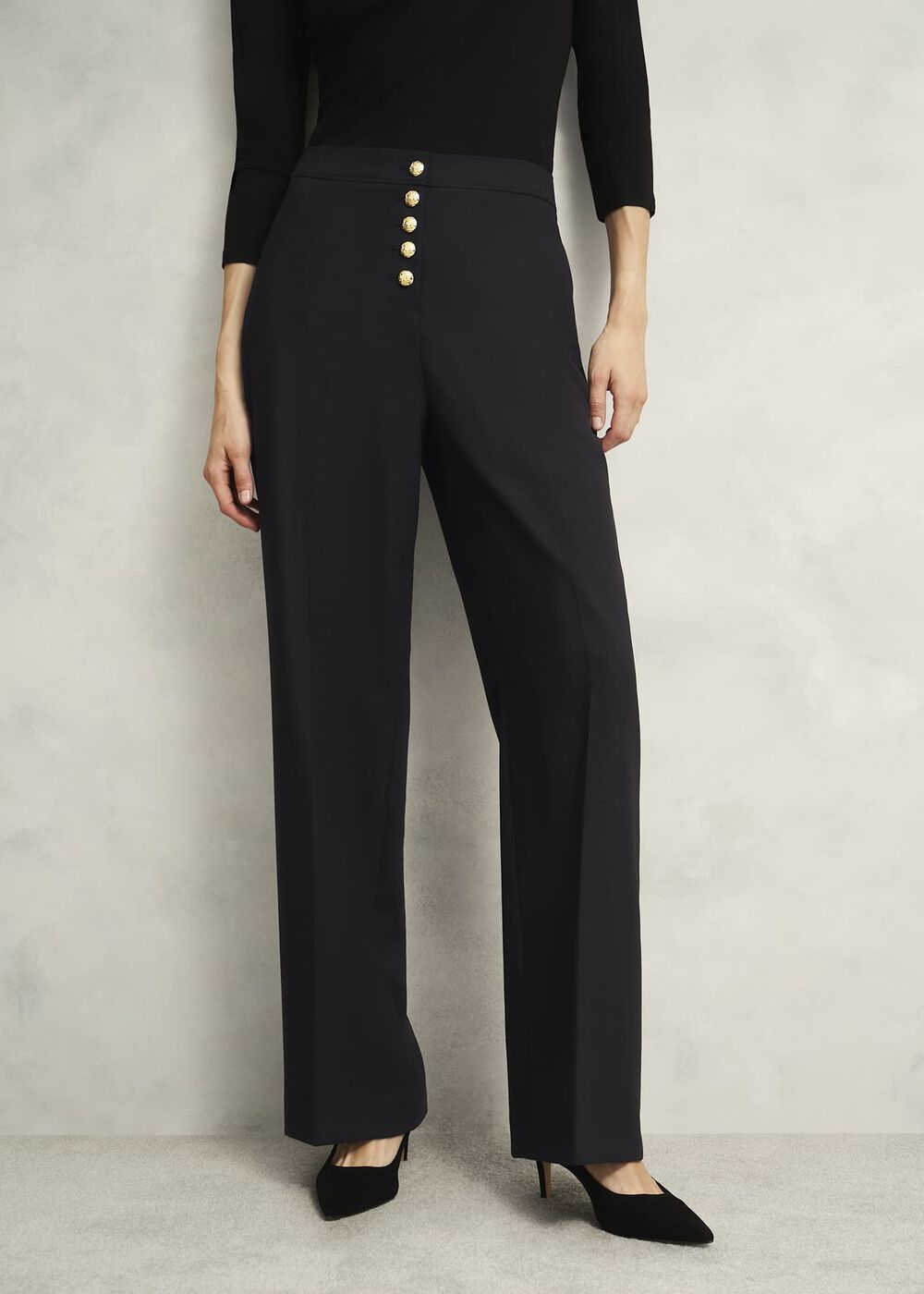 Highclere Wide Pants, Black, hi-res